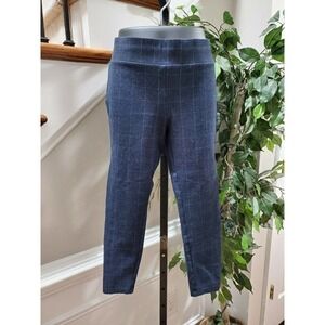 Loft Petites Women Blue Lining Rayon Skinny Crop Pull On Dress Pant Size Medium